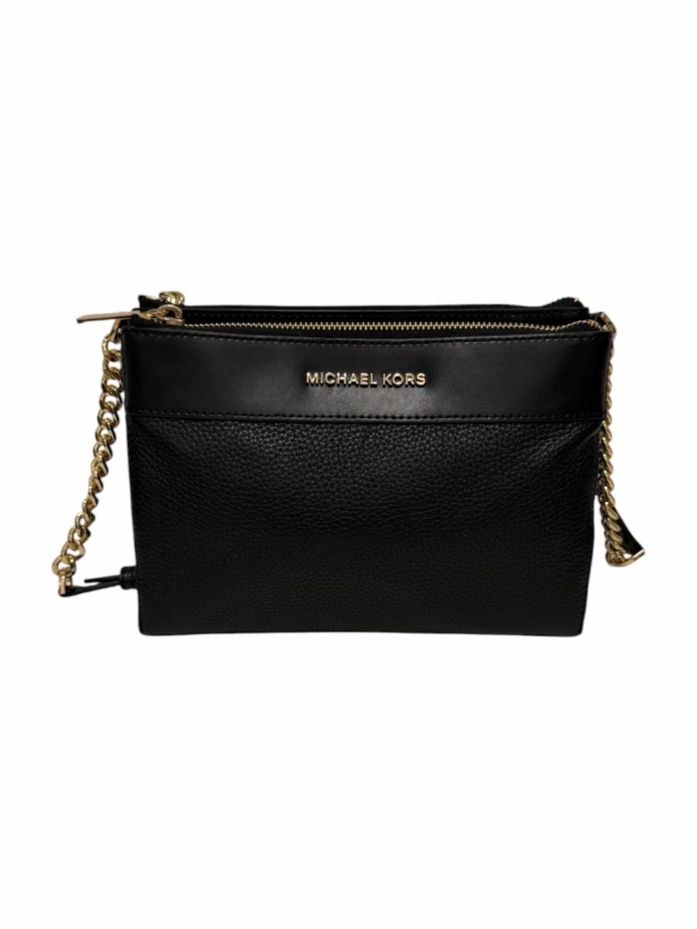 Michael Kors Pebbled Black Leather Crossbody Handbag
